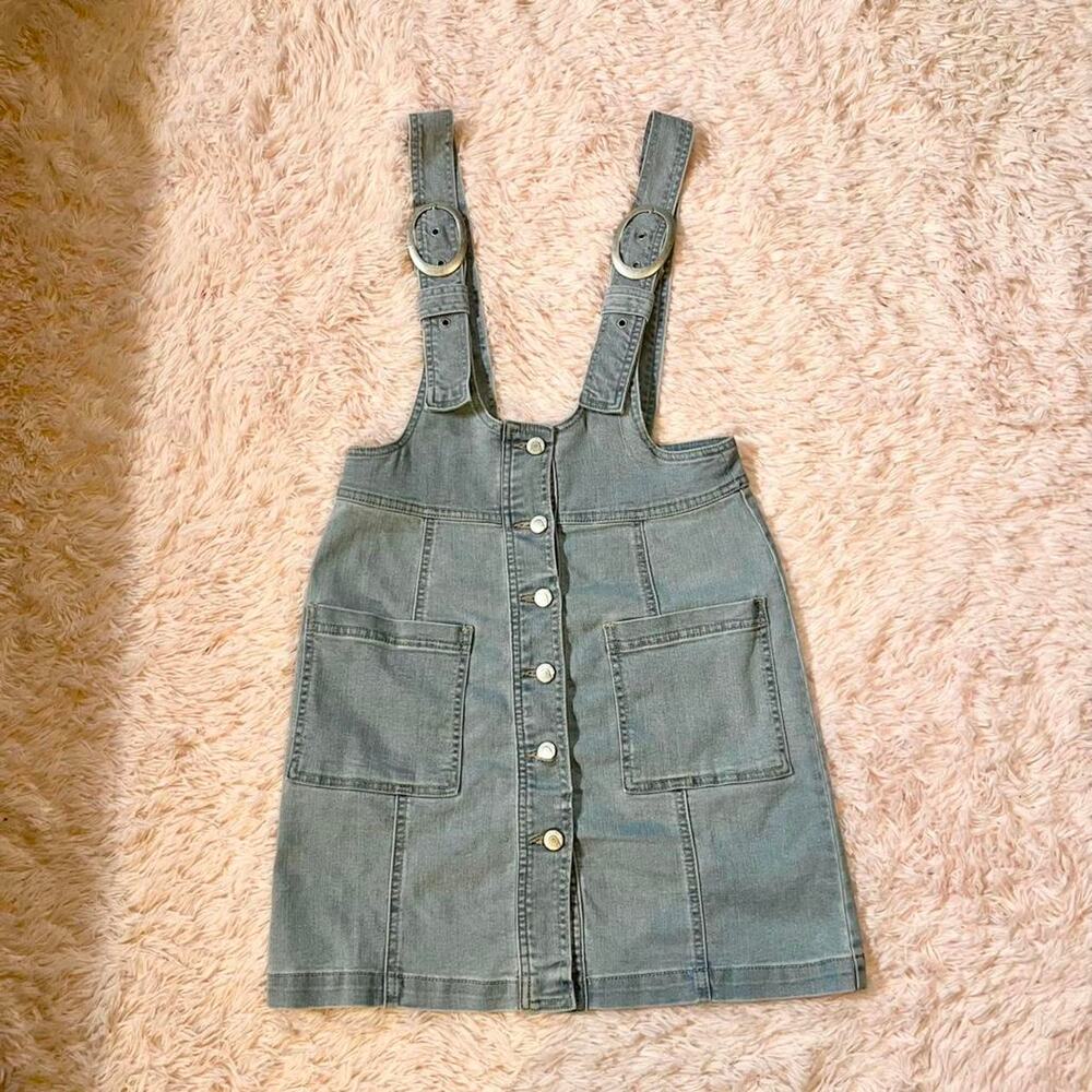 Vintage 90s Y2K Cottage Core McBling Skater Kidcore Festival Denim Overall Dress